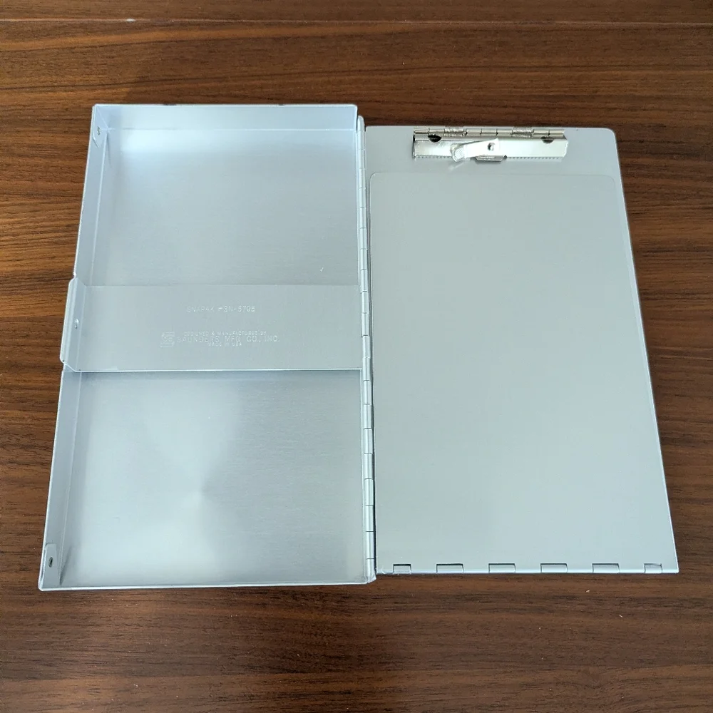 Saunders 10507 Snapak Aluminum Side Open Memo Size Holder Folder Small Dent